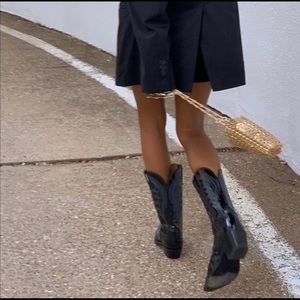 EUC Tony Lama Black Mid Calf Western Nashville Cowboy Boots